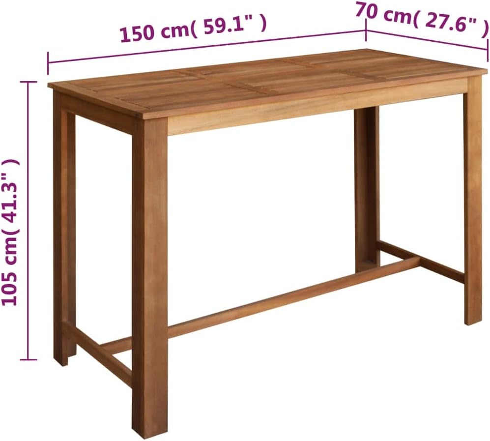 Acacia Wood Outdoor Dining Set Patio Table & Chairs Set