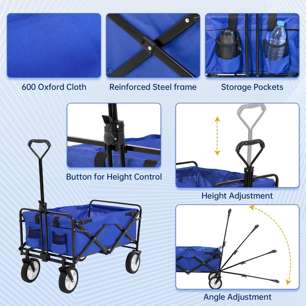 Collapsible Wagon Cart 39L Portable Foldable Utility Cart