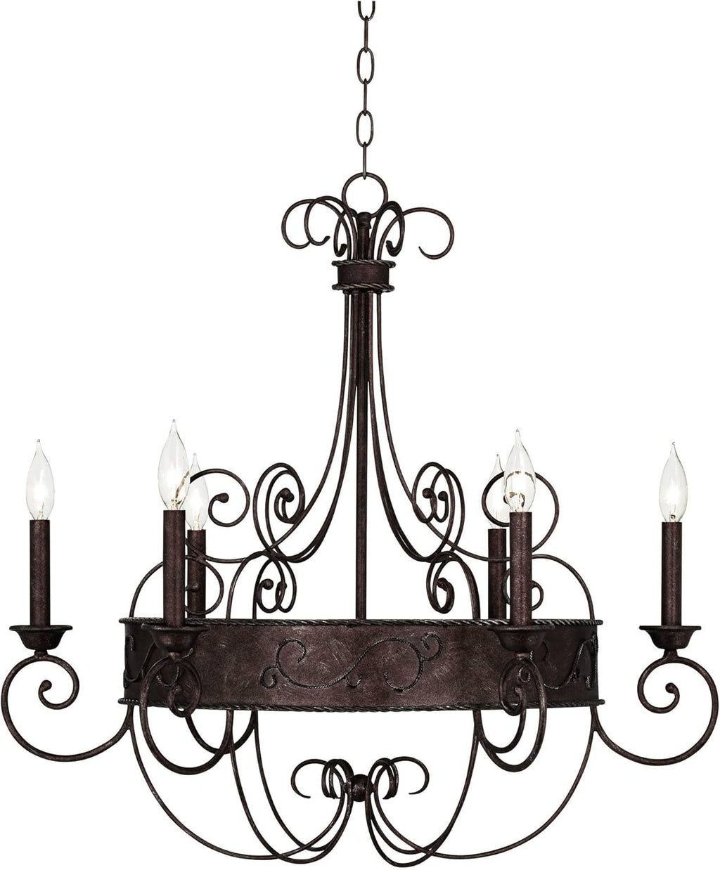 Vintage Iron Candelabra Chandelier Ceiling Light Fixture