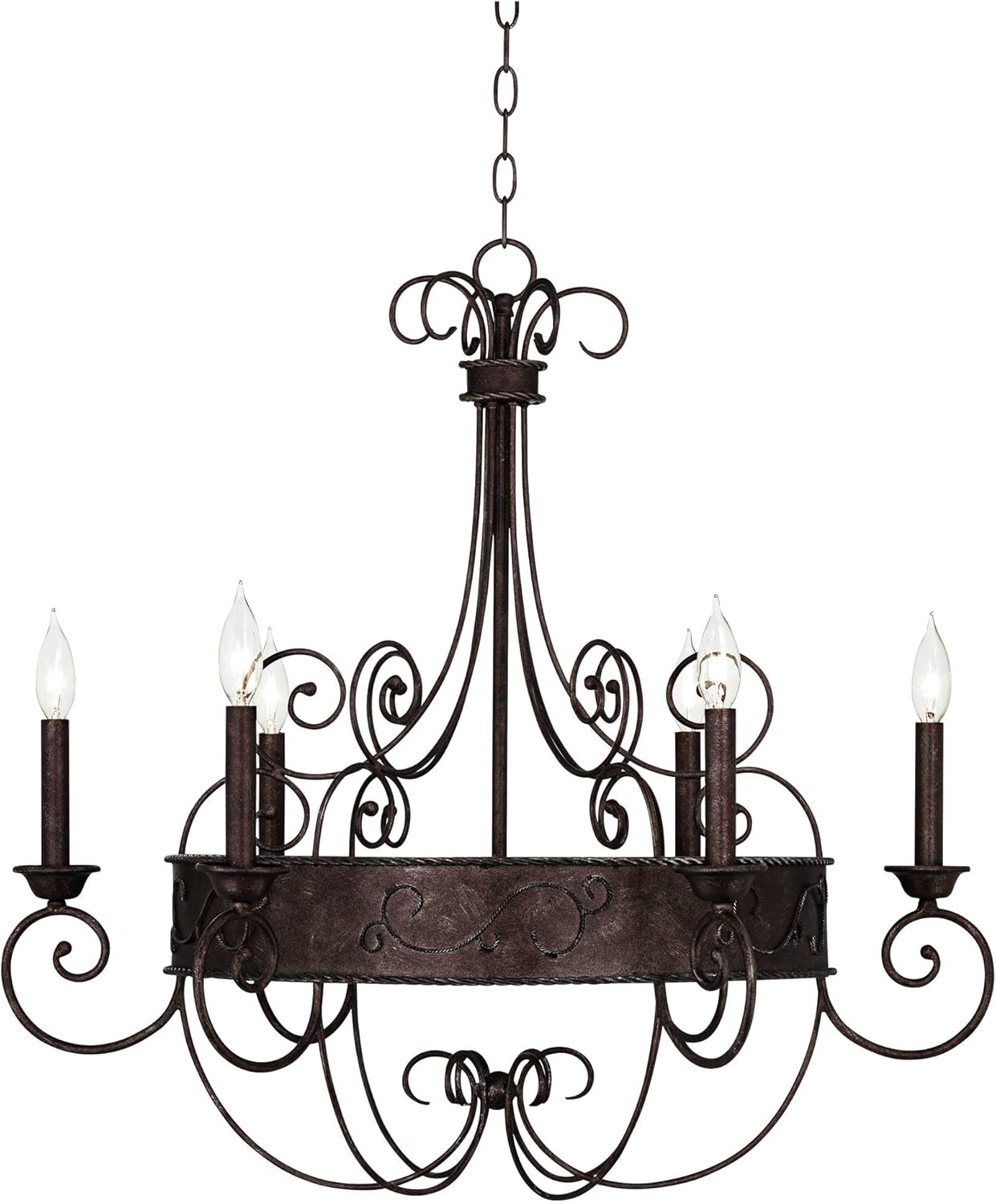 Vintage Iron Candelabra Chandelier Ceiling Light Fixture