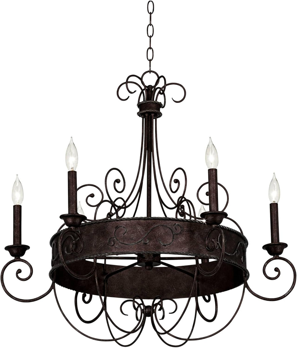 Vintage Iron Candelabra Chandelier Ceiling Light Fixture