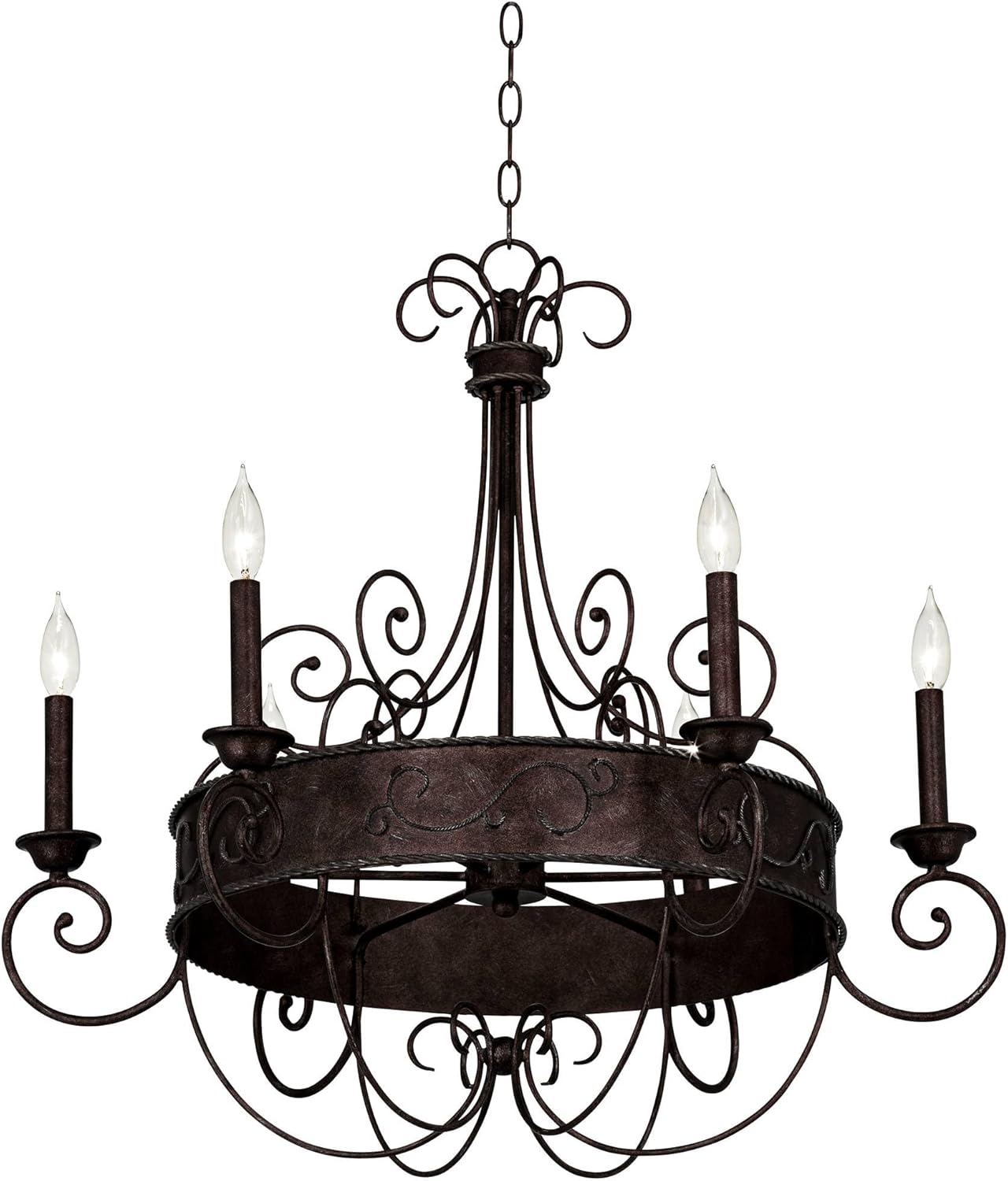Vintage Iron Candelabra Chandelier Ceiling Light Fixture