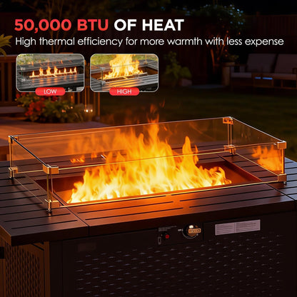 Fire Pit Table Outdoor Propane Patio Heating & Ambience