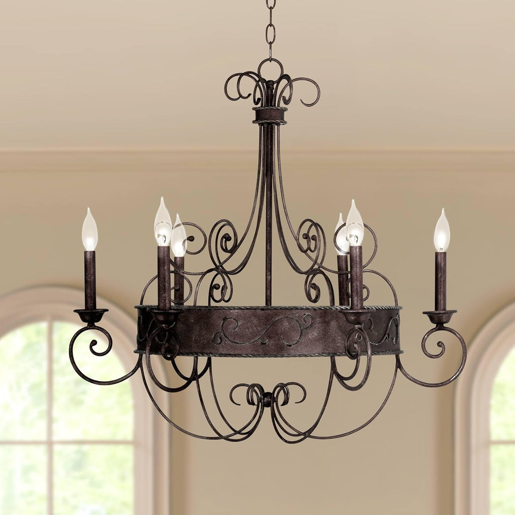 Vintage Iron Candelabra Chandelier Ceiling Light Fixture