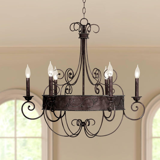 Vintage Iron Candelabra Chandelier Ceiling Light Fixture