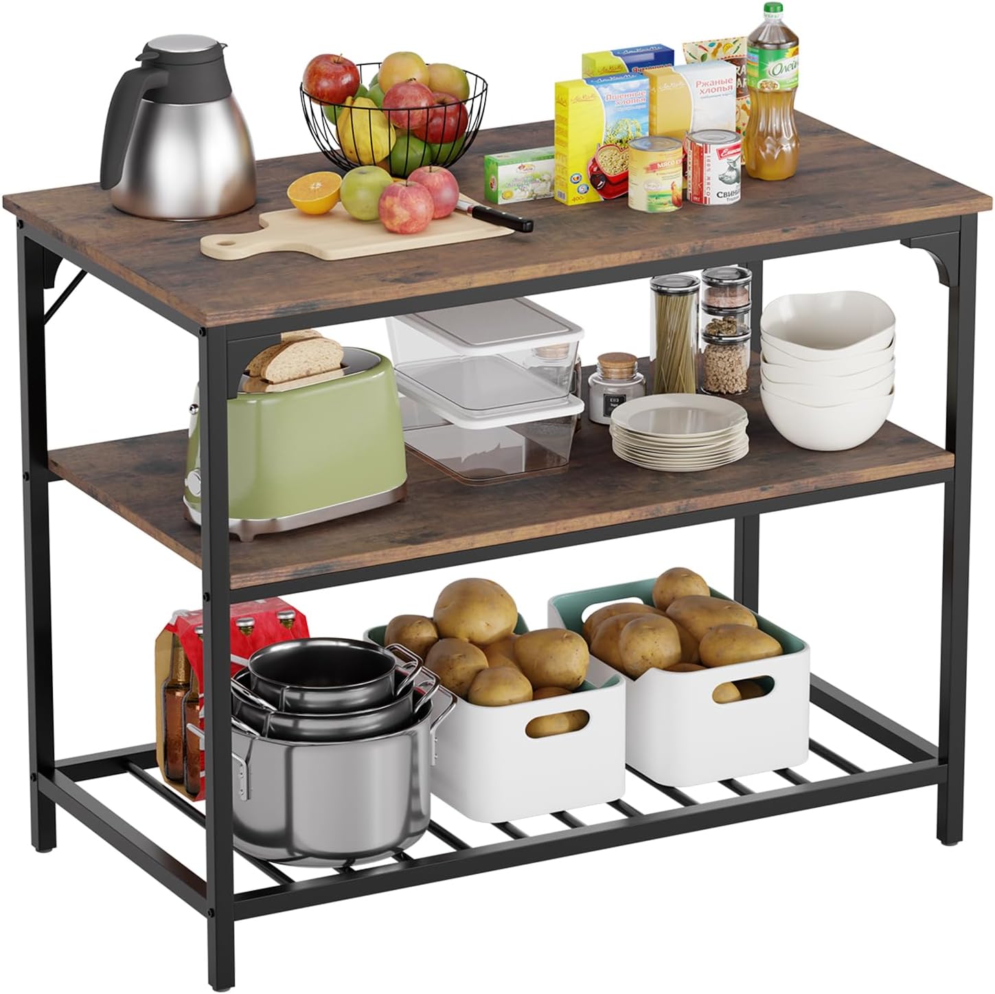 Portable Kitchen Island Cart Extra Counter & Storage Solution