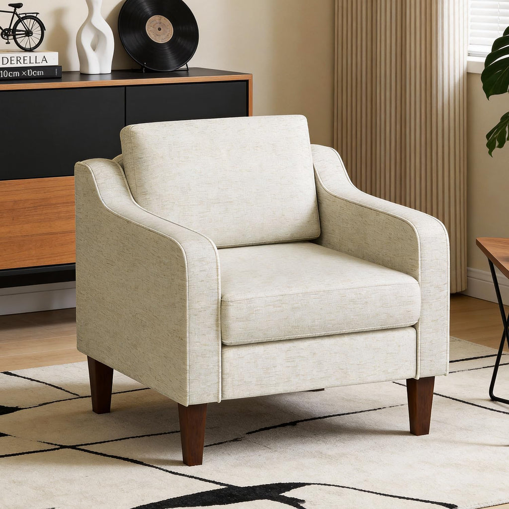 Upholstered Accent Chair Mid-Century Modern Cozy Armchair