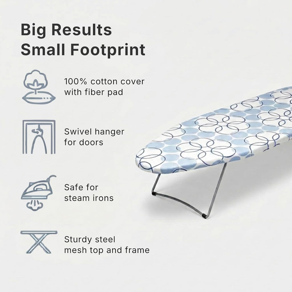Compact Tabletop Ironing Board Space-Saving Home Essential