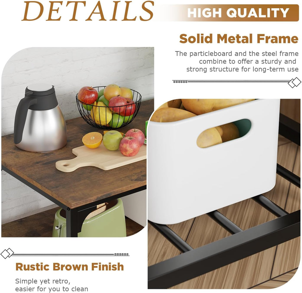 Portable Kitchen Island Cart Extra Counter & Storage Solution