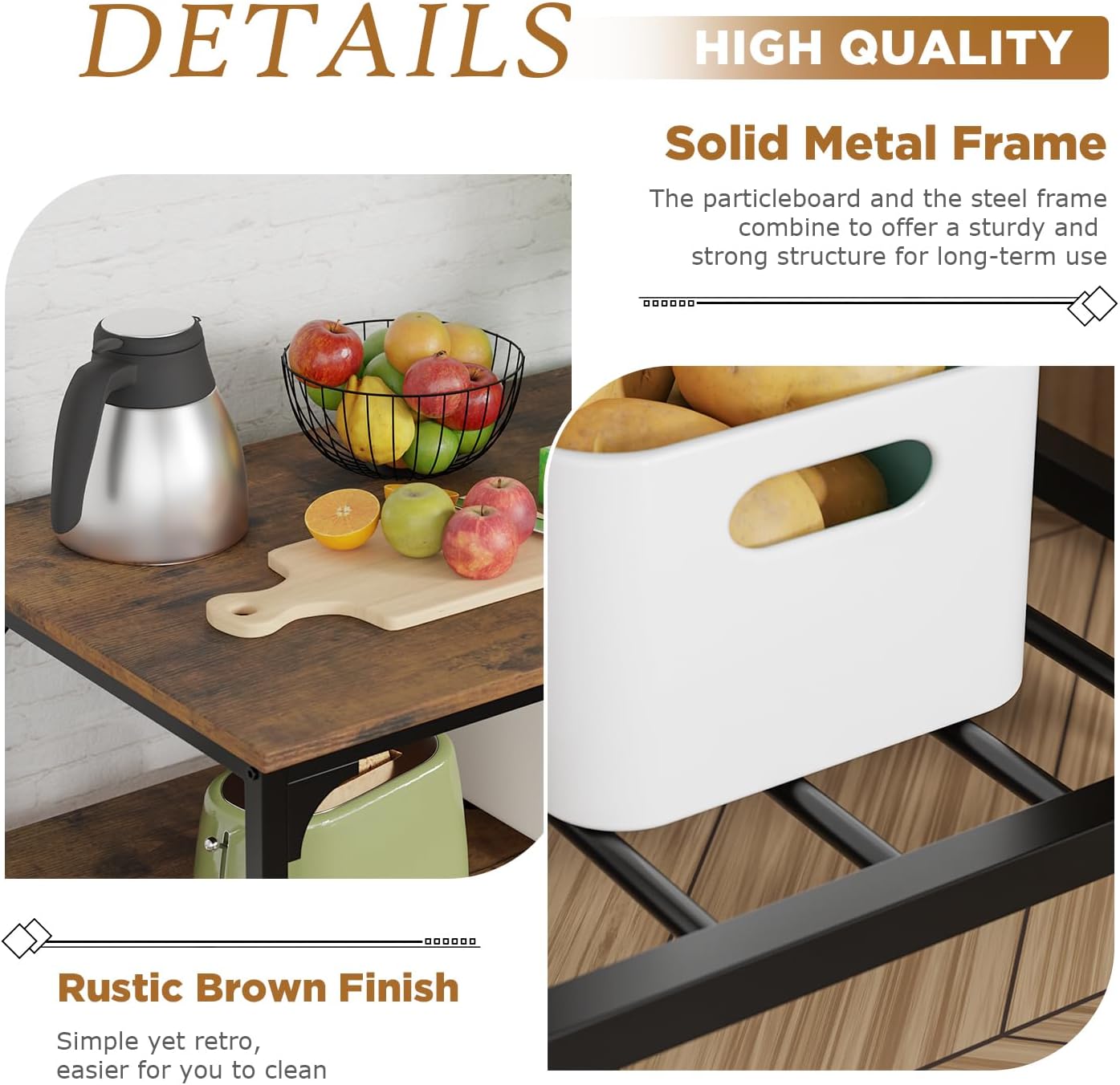 Portable Kitchen Island Cart Extra Counter & Storage Solution