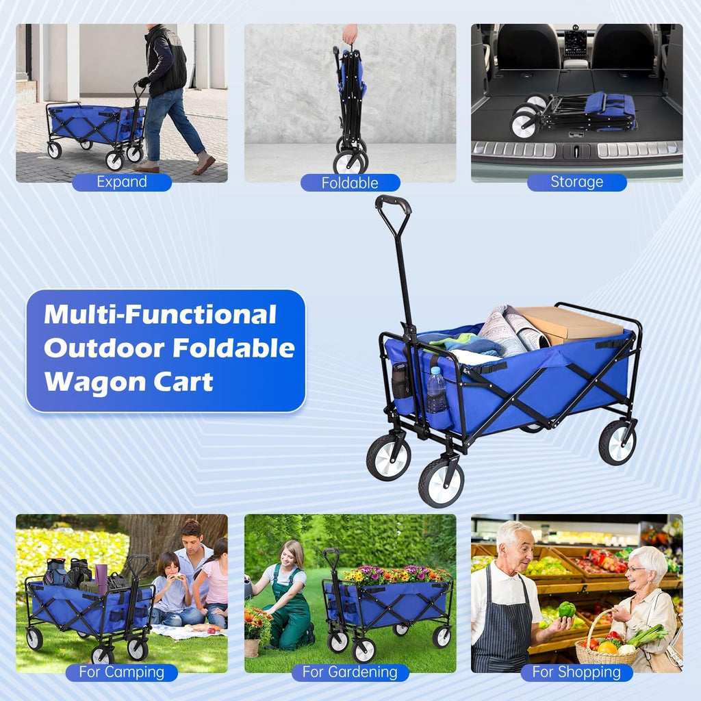 Collapsible Wagon Cart 39L Portable Foldable Utility Cart