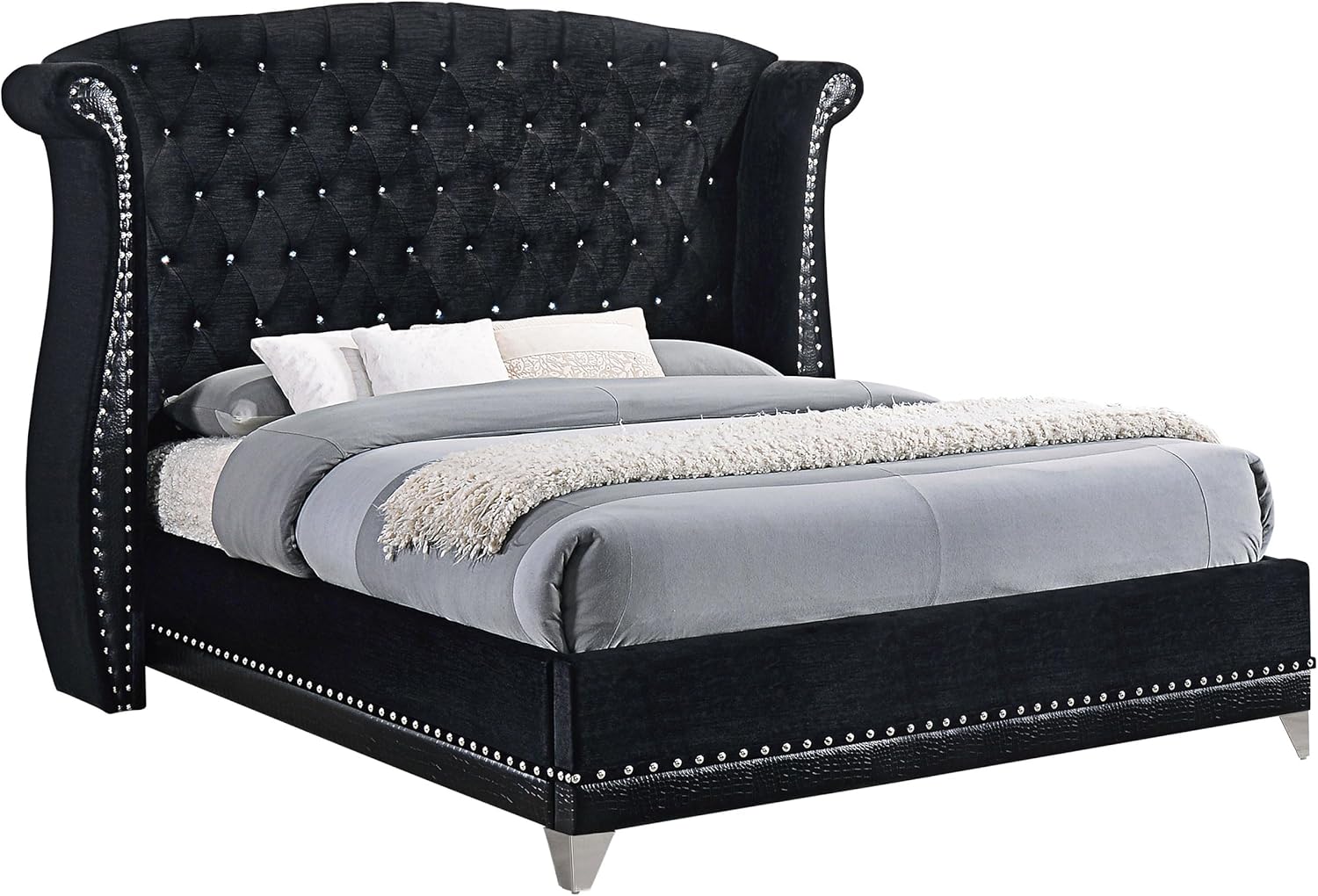 Modern Wood Platform Bed Queen Size Bedroom Furniture
