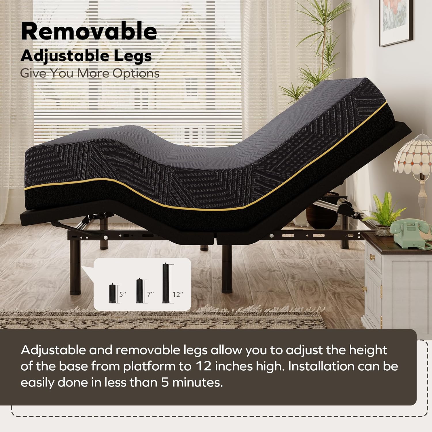 Adjustable Electric Bed Frame Foldable Zero Gravity Sleep Bed