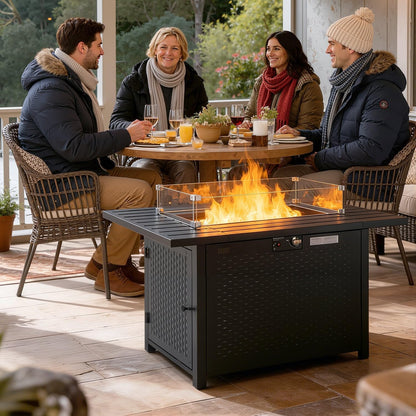 Fire Pit Table Outdoor Propane Patio Heating & Ambience