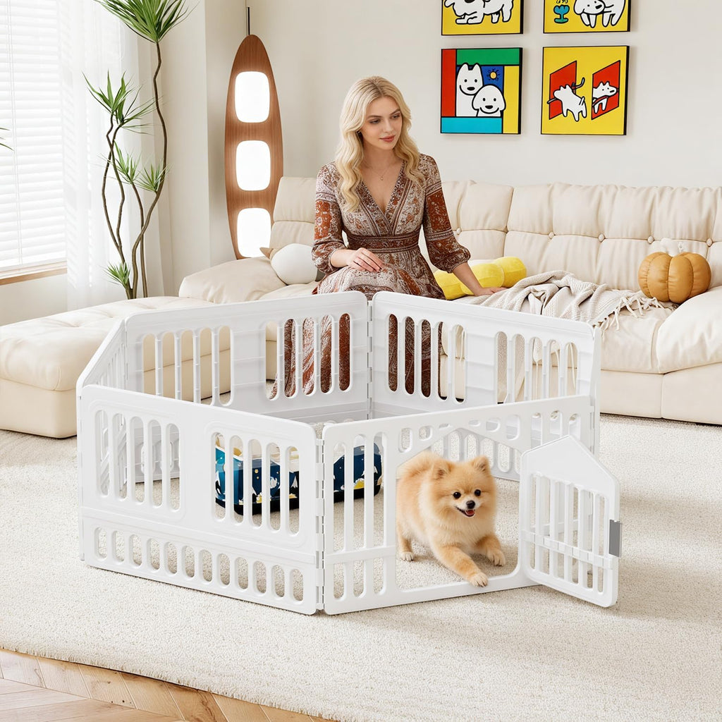 Dog Exercise Pen Portable Pet Fence for Home & Yard Use
